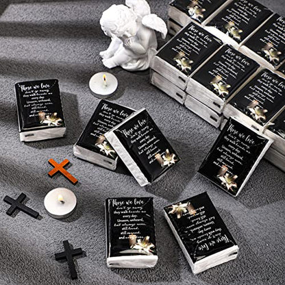 100 Packs Funeral Facial Tissues Memorial Keepsake Pocket Tissue Those We Love Don't Go Away Inspirational Poem Tissue 3 Ply Napkin Packs Funeral Favor for Guests Family Relative, 700 Sheets(Black) - color: Black