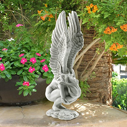 Design Toscano NG33765 Remembrance and Redemption Angel Religious Garden Statue, Medium 15 Inch, Ivory - style: MEDIUM REMEMBRANCE AND REDEMPTION