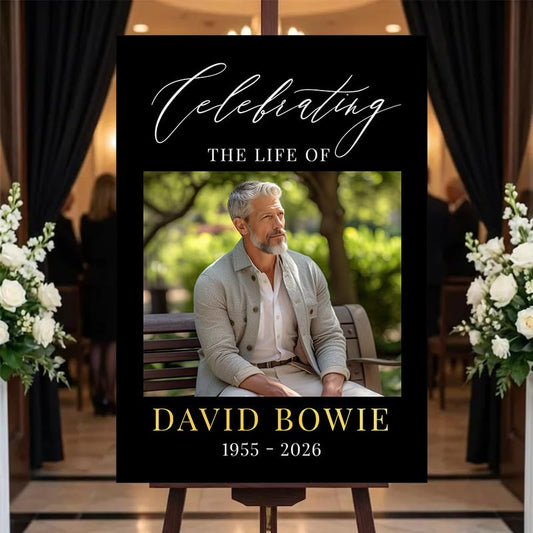 Custom Funeral Welcome Sign with Photo, Celebration of Life Memorial Board, Personalized Outdoor Yard Decoration, Garden Tribute Display, In Loving Memory Keepsake for Family and Loved Ones #15 - color: Version #15