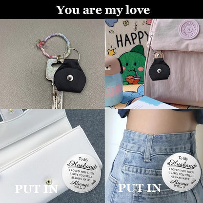 Pocket Hug Token for Women Mom Friend Birthday gifts for Her Him Long Distance Gifts for Men Dad Son Inspirational Keychain - color: To My Husband
