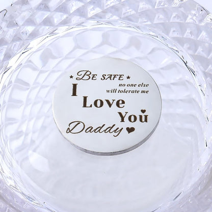 YALLNASL Grandma Aunt Mom Mothers Day Gift for Women Wife Grandpa Uncle Dad Fathers Day Presents for Men Husband Pocket Token - color: Be Safe Daddy