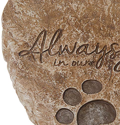 Precious Moments Garden Gifts 171460 Always in Our Hearts Decorative Resin Memorial Garden Stone with Cardinal Accent Yard Decor, Gray/Red, 8-inch Long by 7-in Wide - style: Pet