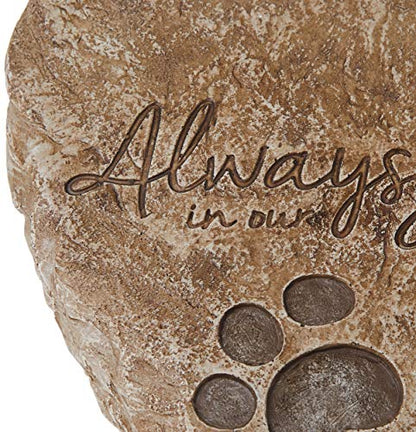 Precious Moments Garden Gifts 171460 Always in Our Hearts Decorative Resin Memorial Garden Stone with Cardinal Accent Yard Decor, Gray/Red, 8-inch Long by 7-in Wide - style: Pet