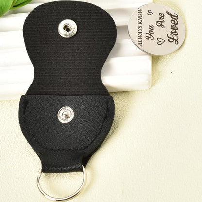 Pocket Hug Keychain Coin Gift for Women Men Pocket Token for Best Friends Bff Birthday Inspiration Gifts for Husband Boyfriend Anniversary Christmas Gifts Motivational Keychain with PU Case - color: Always Know You Are Loved
