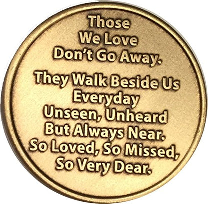 RecoveryChip In Loving Memory Cross Rose Medallion Memorial Bereavement Token Those We Love