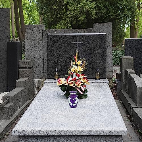 Purple Small Urns for Human Ashes - Angel Wings & Heart Mini Urns - Cremation Keepsakes urns for Ashes - Ash Holders – Urn -ERN - Tiny Urns for Men - Miniature Urn - (Single) - color: Purple
