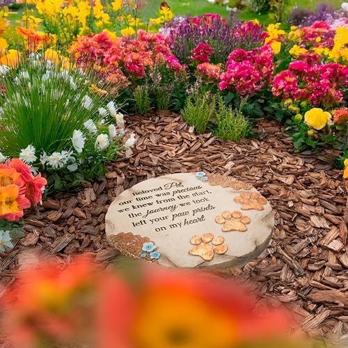 Pavilion Gift Company 19059 Light Your Way Memorial Garden Stone, 10-Inch, Beloved Pet