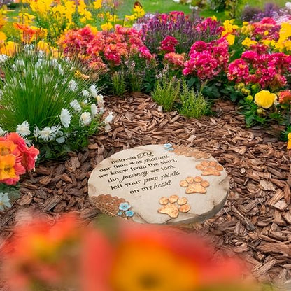 Pavilion Gift Company 19059 Light Your Way Memorial Garden Stone, 10-Inch, Beloved Pet