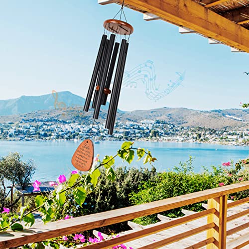 Memorial Sympathy Wind Chimes (Alternative Flowers) for Memorial/Bereavement/Condolence, 32"-Black