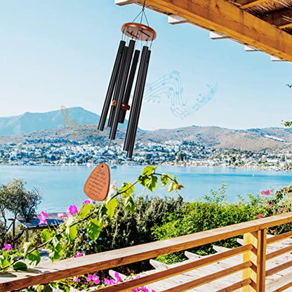Memorial Sympathy Wind Chimes (Alternative Flowers) for Memorial/Bereavement/Condolence, 32"-Black