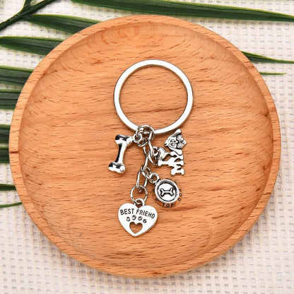 I Love My Dog Paw Print Keychain Pet Best Friend Puppy Bone Key Chain Charm for Dog Lovers Mom Dad Owners Birthday Christmas Gifts for Veterinarian Loss of Pet Memorial Sympathy Keyring Gift