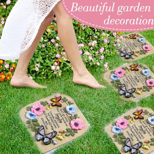 Blosssound Memorial Garden Stone Gifts for Loss of Loved One 9.8 Inch Sympathy Memorial Gifts Those We Love Don't Go Away Condolence Bereavement Plaques for Homes, Lawn and Garden Stepping Stone