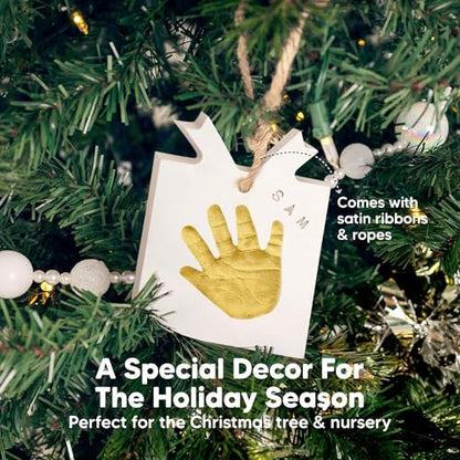 Baby Hand and Footprint Kit, Personalized Baby Christmas Ornament(Presents) - color: Trove, Presents