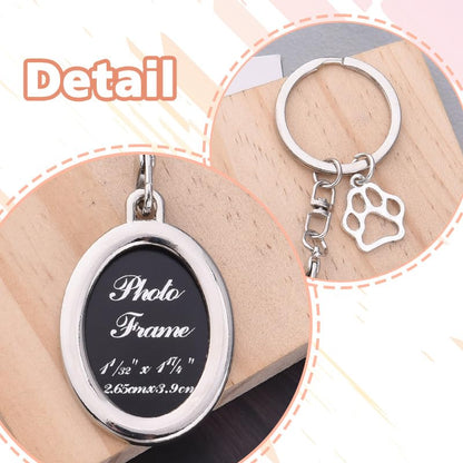 Pet Photo Frame Memorial Keychains for Loss of Pet Sympathy Gifts for Dog Loss Paw Print Key Chains for Pet Lovers Remembrance Gift for Women Men Picture Frame Keychain for Women Men