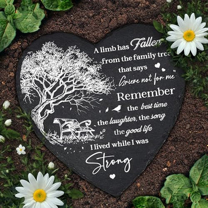 A Limb Has Fallen Plaque, Memorial Garden Stones in Memory of Loved One, Memorial Gifts for Loss of Mom, Dad, Brother, Son Stones on Christmas