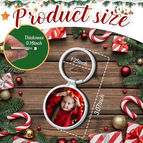 Custom Keychain with Picture, Personalized Photo Key Chain Gifts for Men | Stainless Steel, Double-sided Customized Text, Logo, Personalized Gifts for Boyfriend, Dad, Father's Day, Valentine’s Day - color: W -Christmas Keychain