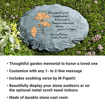 Let's Make Memories Personalized Sympathy Garden Stone - Always with Us - Condolence & Memorial Gift - Customize with Message -11" Lx6 Wx3 D - style: Traditional