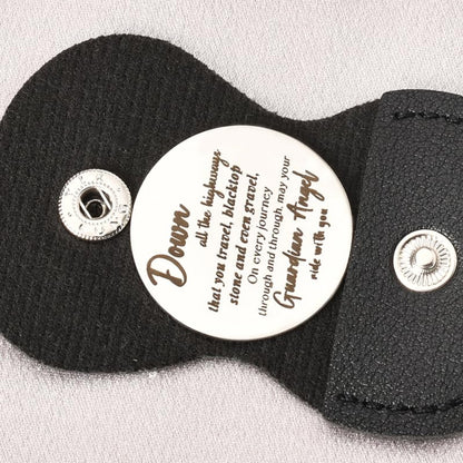 Sisadodo Pocket Hug Token Long Distance Relationship Keepsake Gifts for Women Birthday Christmas Gifts With Leather Keychain - color: Down All the Highways