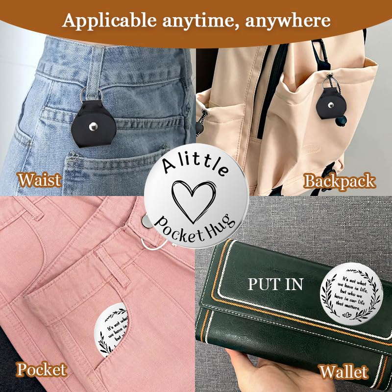 Pocket Hug Token for Women Mom Friend Birthday gifts for Her Him Long Distance Gifts for Men Dad Son Inspirational Keychain - color: Inspirational Pocket Hug Token