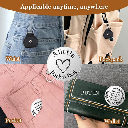 Pocket Hug Token for Women Mom Friend Birthday gifts for Her Him Long Distance Gifts for Men Dad Son Inspirational Keychain - color: Inspirational Pocket Hug Token