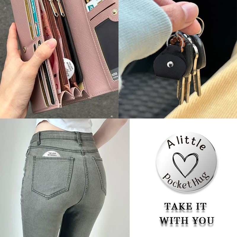 Pocket Hug Token for Women Men Him Birthday Inspirational Gifts for Daughter Friend Long Distance Gifts for Wife Mom - color: Mother & Daughter