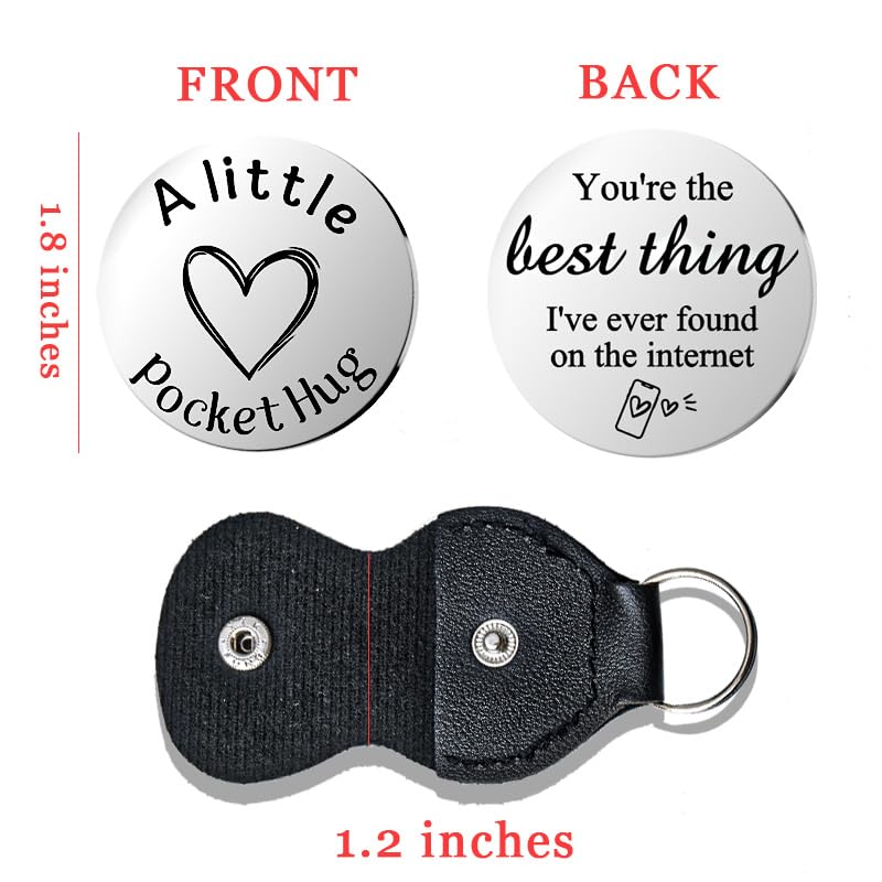 Pocket Hug Token for Women Mom Friend Birthday gifts for Her Him Long Distance Gifts for Men Dad Son Inspirational Keychain - color: You're the Best Thing