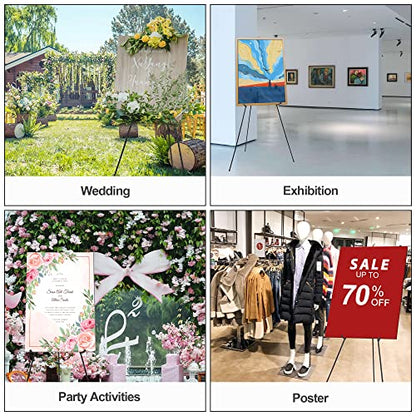 Easel Stand for Wedding Sign & Poster 63'' Easels for Display Portable Art Easel for Floor Adjustable Metal Easel Black 2 Pack - style: Black 2 Pack