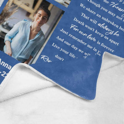 Custom Memorial Blanket with Photo - Sympathy Gift for Loss of Loved One - color: Style 18