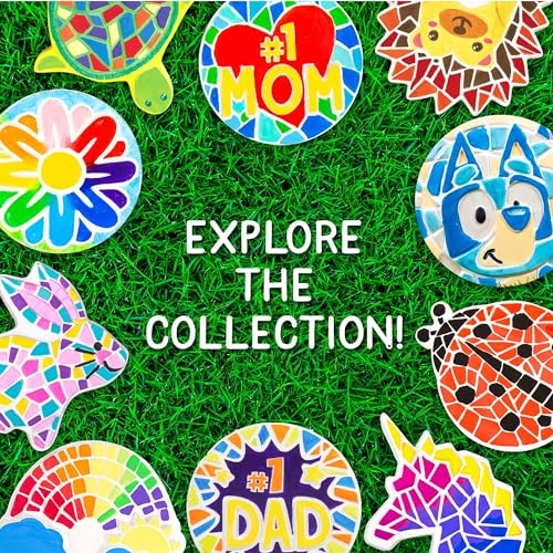 Creative Roots Paint Your Own Stepping Stone Kit, Handprint | DIY Garden Stepping Stone Activity, Arts and Crafts Project for Kids, Includes Pre-Cast Ceramic and Paints - style: Handprint