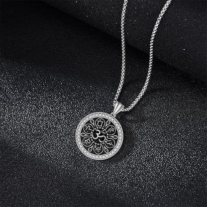 925 Sterling Silver Patron Saint Necklace Amulet Miraculous Medal Pendant Jewelry for Men Women with Friendship Talisman Travel Inspirational Gifts - color: black-H