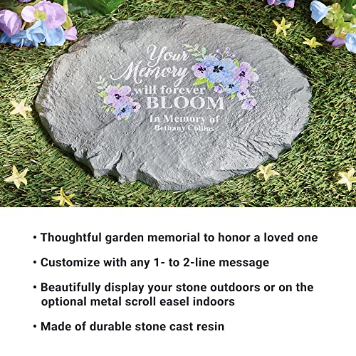 Let's Make Memories Personalized Sympathy Garden Stone - Memories Bloomed - Condolence & Memorial Gift - Customize with Message -11" Lx6 Wx3 D - style: Your Memory Will Forever Bloom