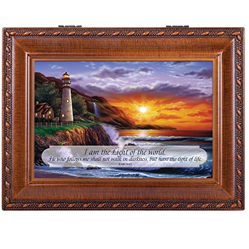 Cottage Garden I Am The Light Woodgrain Inspirational Traditional Music Box Plays How Great Thou Art