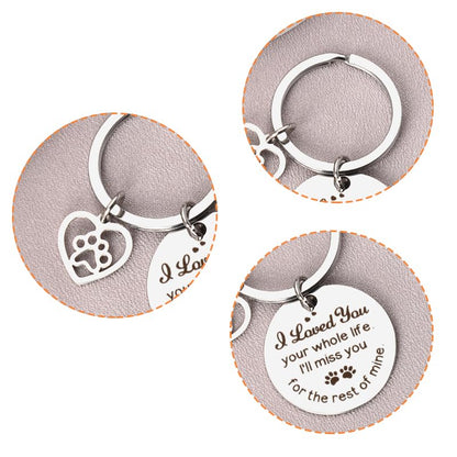 Pet Memorial Gifts Keychain for Loss of Dogs Cats Lovers Sympathy Gifts | Gifts for Women Men Remembrance Keychain for Dog Pet Owners Paw Print Gifts I Loved You Your Whole Life Pet Memorial Keychain