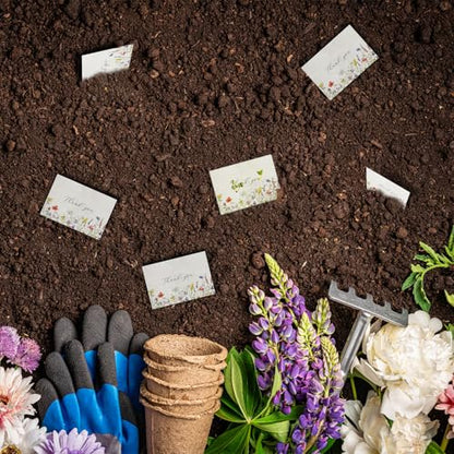 nulala 10Pack Mini Wildflower Seed Paper Cards,‘Thank You’Handmade Paper Cards Embedded Wildflower Seeds for Wedding Favors, Personalized Graduation Gifts(7 * 10cm) - color: Purple