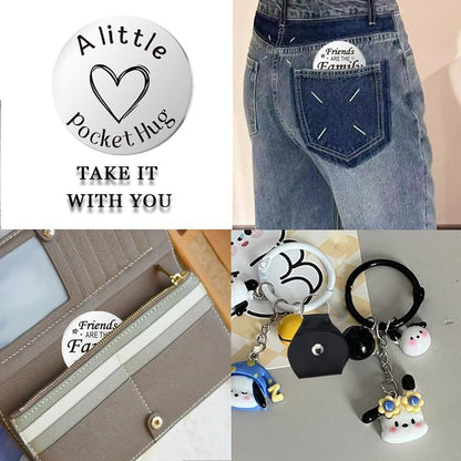Pocket Hug Token for Women Men Him Birthday Inspirational Gifts for Daughter Friend Long Distance Gifts for Wife Mom - color: Friends Are the Family
