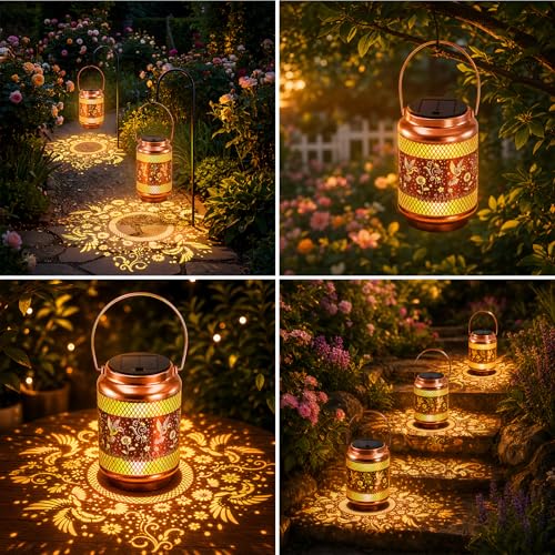 Solar Lanterns Outdoor Garden Decor- Solar Lights Waterproof Hummingbird Decorative Hanging Metal Lights Gardening Gift for Outside Yard, Patio, Backyard, Farm, Gifts for Women Mom - style: New Hummingbird