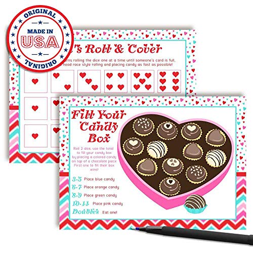 Valentine's Day Dice Game Holiday Fill In Activity Cards, Ten 5" x 7" Fill In The Blank Cards by AmandaCreation