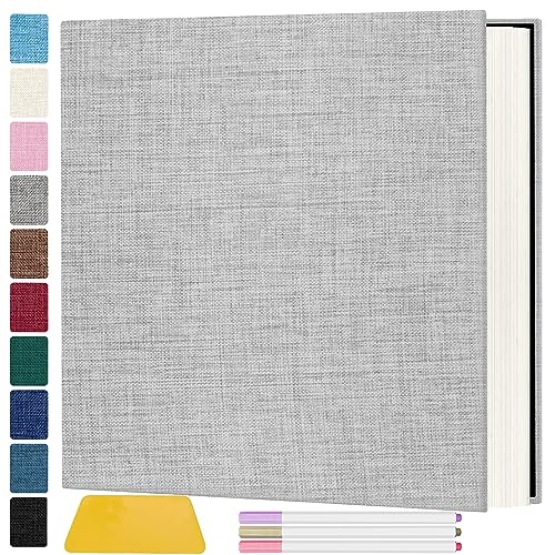 Zesthouse Photo Album Self Adhesive Pages, 60 Pages Magnetic Scrapbook Albums with Sticky Page, Photos Album Holds 8x10 & 5X7 & 4x6 & 6x8 & 3x5, Large Picture Book Ideal Gift for Family Wedding Baby - color: Grey, size: 11"x10.6"/White 60 Pages