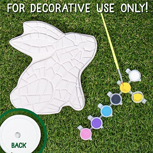 Creative Roots Paint Your Own Bunny Garden Stone, Craft Kits, Stepping Stones Kit for Kids, Ceramics to Paint, Ages 6+ - style: Bunny