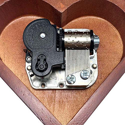 Pursuestar Edelweiss Wind Up Music Box, Heart Shaped Vintage Wood Carved Mechanism Musical Gift for Lover Girlfriend Wife Husband Valentine's Day Mother's Day Christmas Anniversary - style: Edelweiss