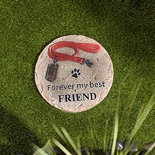 DII Pet Remembrance Cement Stepping Stone Collection, You Will Never Leave Our Hearts, Dog, 9.25x8.5x3.7