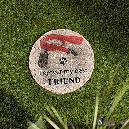 DII Pet Remembrance Cement Stepping Stone Collection, You Will Never Leave Our Hearts, Dog, 9.25x8.5x3.7
