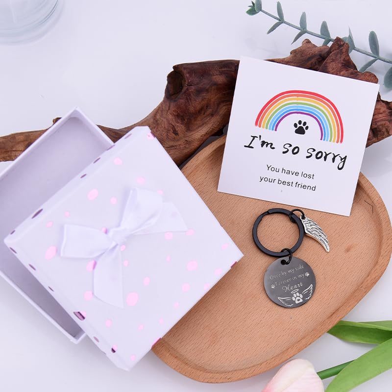 yaozeio Dog Pet Memorial Sympathy Gifts for Loss of Dog Memorial Sympathy Keychain Remembrance Key Ring for Loss of Dogs
