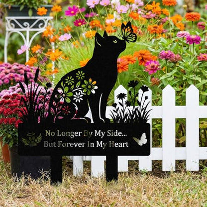 Cat Grave Marker for Cat Cemetery, Metal Yard Memorial, Garden Stake Decoration for Loss of Pet