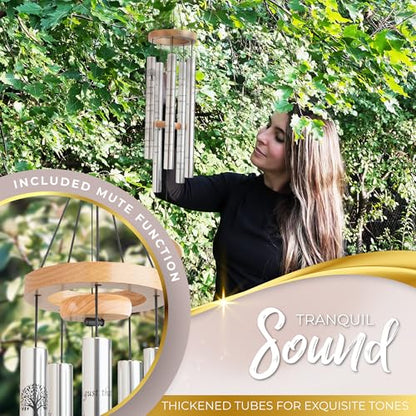 Tree of Life Memorial Wind Chimes for Loss of Loved One (32")