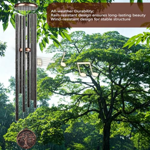60” Large Wind Chimes for Outside, Deep Tone Tree of Life Decor - size: 60" Tree of Life