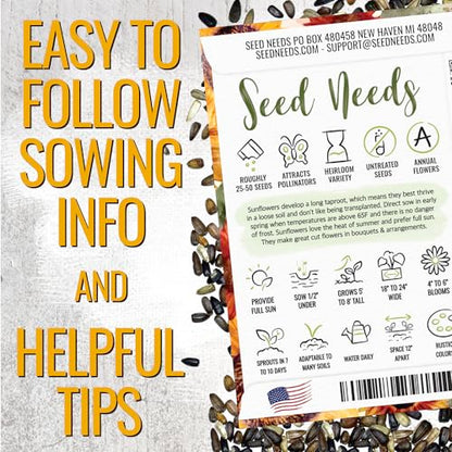 Seed Needs Sunflower Seed Packet Gift Favors for Weddings & Bridal Showers - size: 30 Packs, style: FAV-003