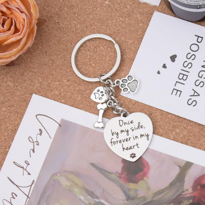 Dog Memorial Gifts for Loss of Dog Keychain Sympathy Gift for Women Men Puppy Remembrance Gift for Dog Lover - style: By My Side Dog