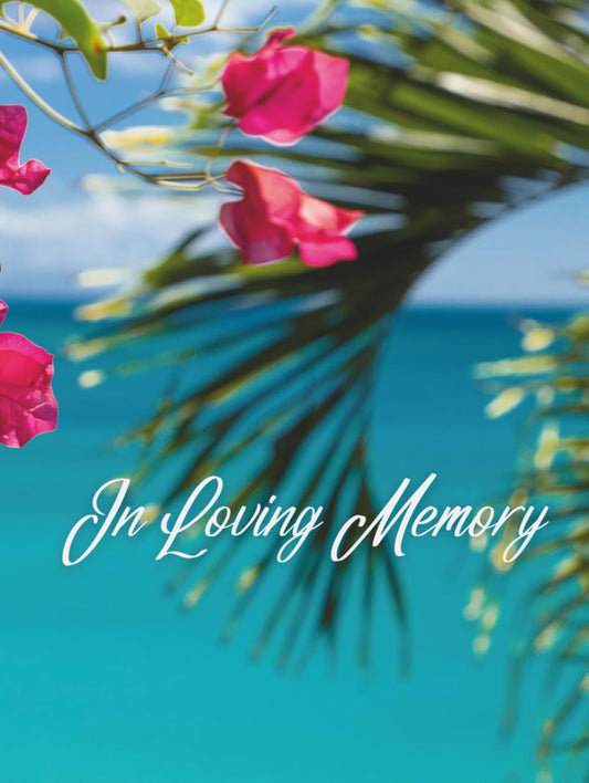 Guest Book: Funeral Guest Book For Memorial Service, Guest Book For Funeral, Memorial Service Guest Book, Sign In Book For Funeral, Hardcover, In Loving Memory, Tropical Ocean View Cover Design