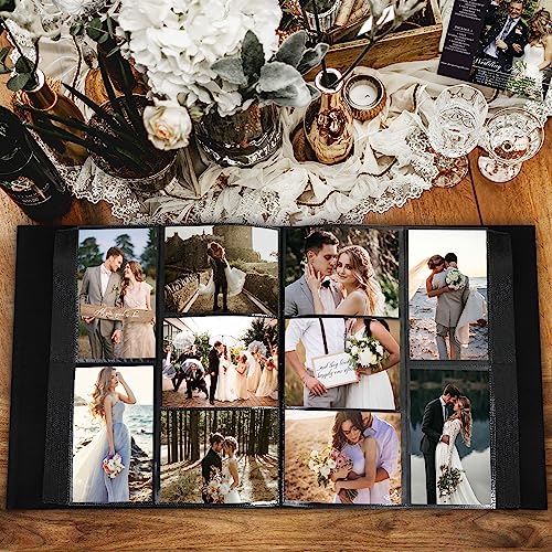 Lanpn Wedding Photo Album 4x6 600 Pocket Photos Slip in, Linen Cover Large Capacity Newlywed Marriage Window Album Hold 600 Horizontal Vertical Photos (Mr & Mrs, White) - color: White, size: 600 Photos